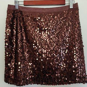 Banana Republic Brown Bronze Sequins Party Skirt Women's Size 8